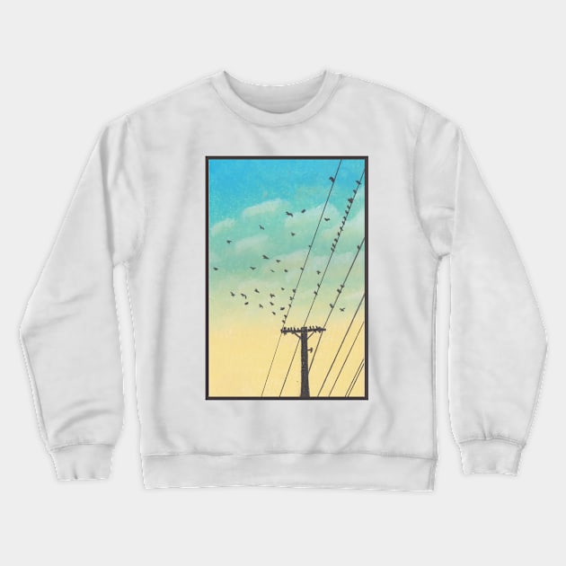 Birds on the Wires Crewneck Sweatshirt by jangilbert23